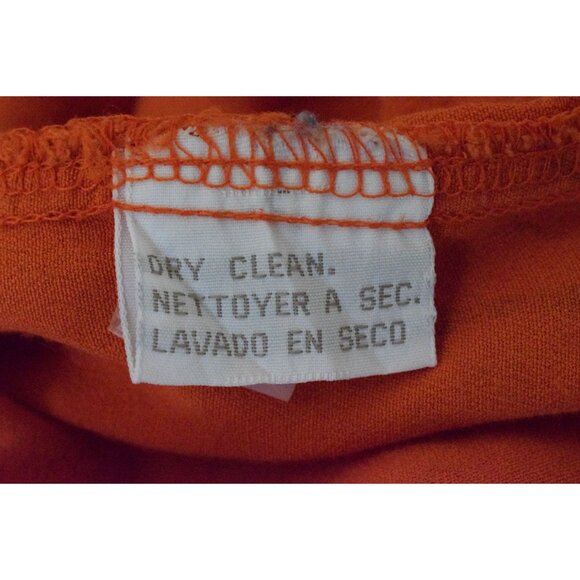 Vintage 90s‎ Rayon Orange Button-up Blouse | size  S - Picture 8 of 10